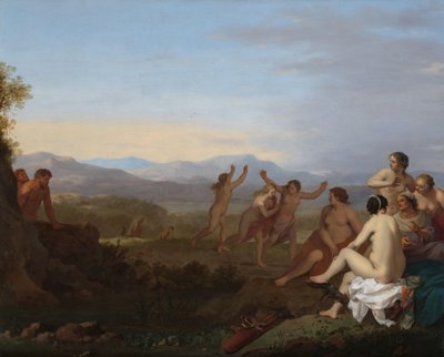 Satyrer som spionerer på nymfer Satyrer som titter på nymfer av Cornelis van Poelenburch