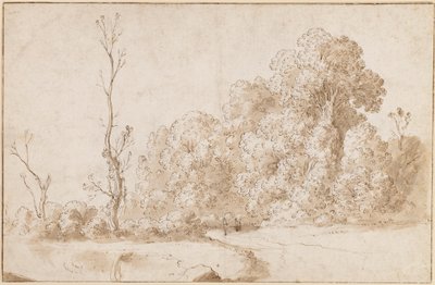 Et skogkledd landskap av Cornelis van Poelenburgh or Poelenburch
