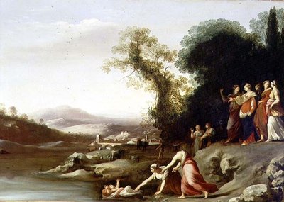 Funnet av Moses (olje på lerret) av Cornelis van Poelenburgh or Poelenburch