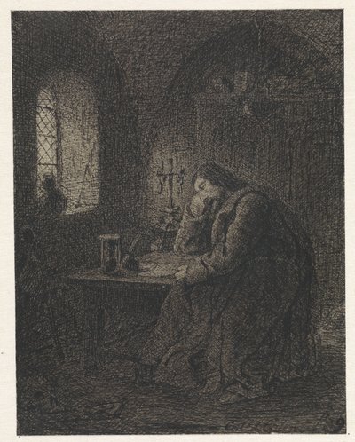 Forsker på studierom av Cornelis van der Griendt