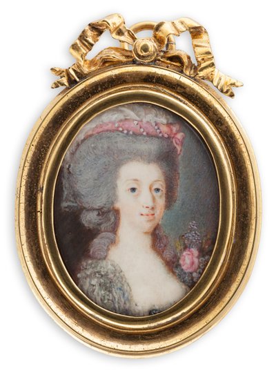 Portrett av Sophia Magdalena av Danmark 1746-1813, dronning av Sverige. av Cornelius Høyer