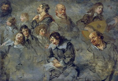 Studier av mannlige hoder av Schut, Cornelis (1597-1655) av Cornelius I Schut