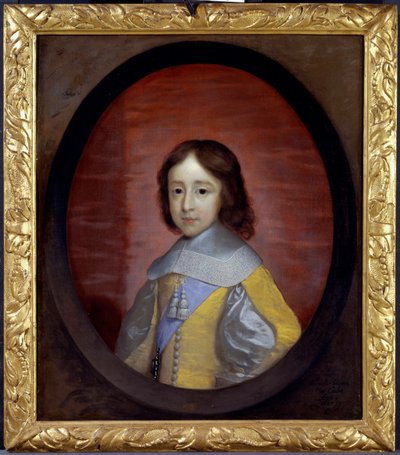 Portrett av William III av Orange Nassau (1650-1702) (William III av England), barn (William III, Prince of Orange, som barn) - Maleri av Cornelis Janssens van Ceulen (1593-1661), olje på tre av Cornelius Janssen van Ceulen