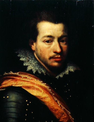 Portrett av en mann i rustning (olje på panel) av Cornelius Janssen van Ceulen