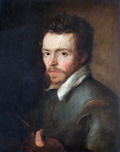 Selvportrett av en ukjent maler med palett og børster, 1596 av Cornelius Ketel