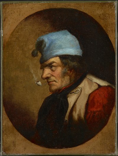 Beboer med blå tuque og rør, ca. 1855 (olje på lerret) av Cornelius Krieghoff