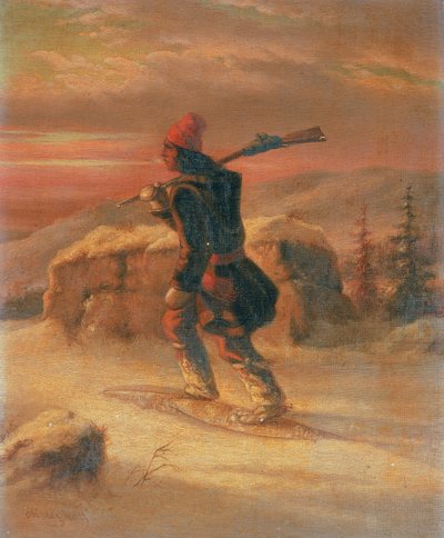 Indisk jeger i snøen av Cornelius Krieghoff