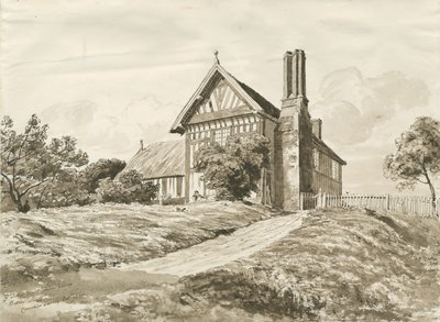 Betley - Farmhouse: penn- og sepia-tegning, oktober 1820 (tegning) av Cornelius Varley