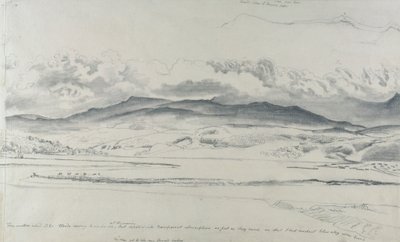 Fjellpanorama i Wales, Cader Idris av Cornelius Varley