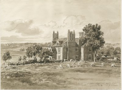 Oaken - Farm House: sepia vasketegning, 5. august 1820 (tegning) av Cornelius Varley