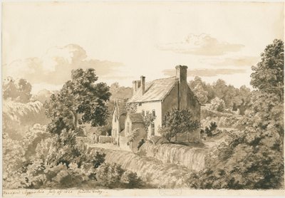 Woodford - Cottages: sepia-tegning, 27. juli 1820 av Cornelius Varley
