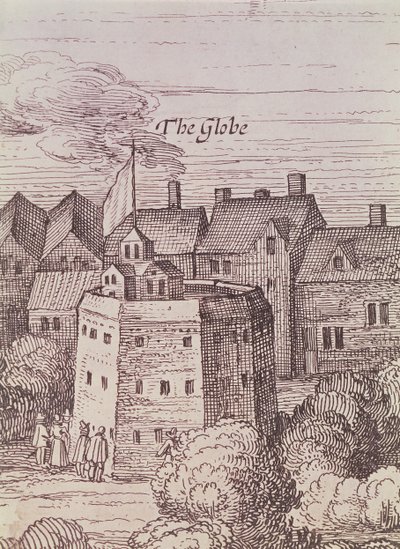 The Globe Theatre, detalj fra en gravering av Cornelius de Visscher