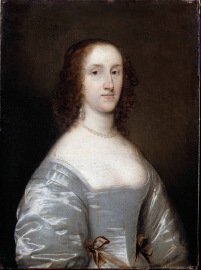 Portrett av en dame i hvitt av Cornelius the elder Johnson