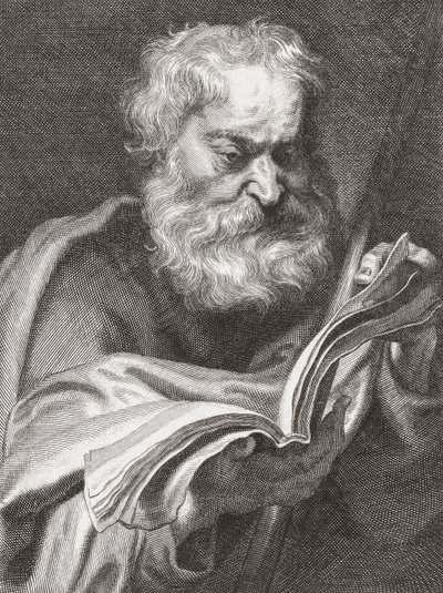 Apostelen Thomas, tvilende Thomas, portrett. av Cornelius van Caukercken