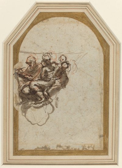Saint Matthew og Saint Hieronymus [verso] av Correggio