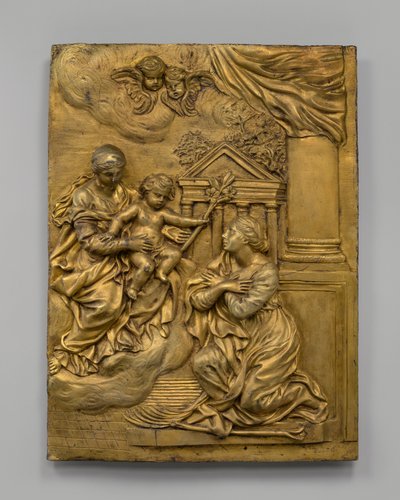 Jomfruen og barnet viser seg for Saint Martina, ca. 1650. av Cosimo Fancelli