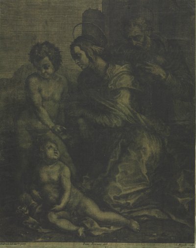 Den hellige familie med Saint John av Cosimo Mogalli