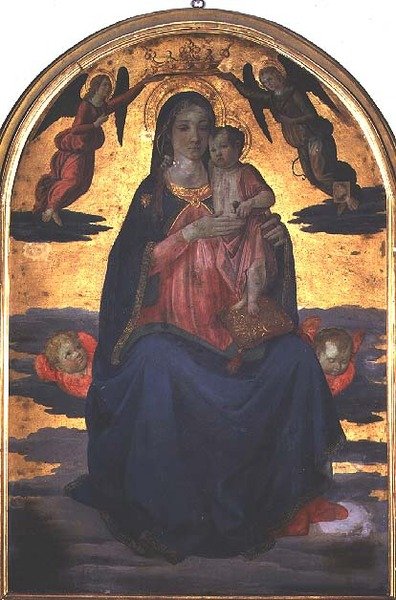 Madonna og barn (tempera på panel) av Cosimo Rosselli