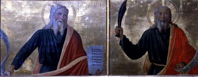 Moses og Abraham (tempera på panel) av Cosimo Rosselli
