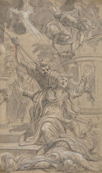 To kvinnelige helliges martyrium, 1625-1704. av Cosimo Ulivelli