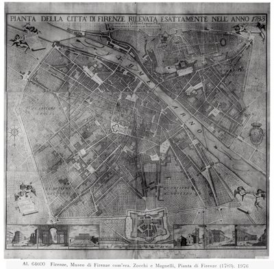 Plan for byen Firenze, 1783 av Cosimo Zocchi
