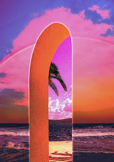 Rosa himmel – strandbue av CosmoZach