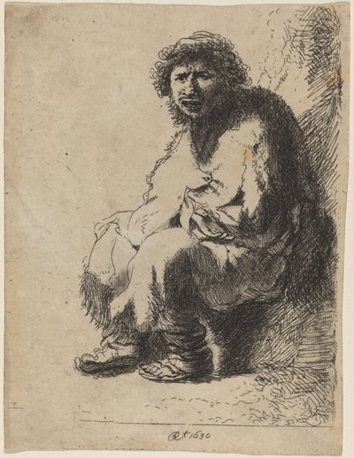 Tigger sitter på en bank av Costantino Cumano after Rembrandt van Rijn