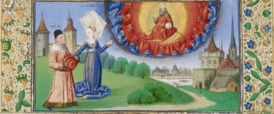 Filosofi som instruerer Boethius om Guds rolle, ca 1465 av Coëtivy Master