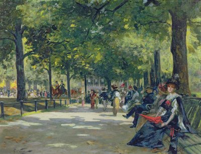 Hyde Park, London (olje på lerret) av Count Girolamo Pieri Nerli