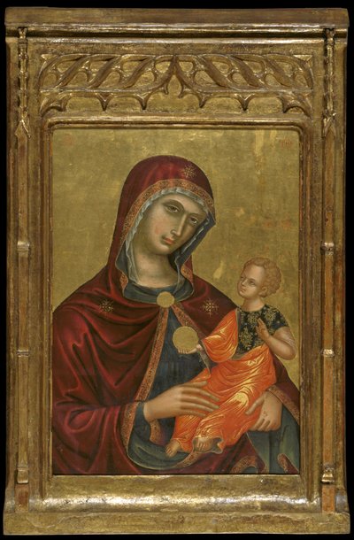 Ikon for trøstens jomfrumor (eggtempera og bladgull på panel) av Cretan School