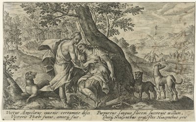 Apollo og Hyacinthus Metamorfosen van Ovidius (serietittel) av Crispijn van de Passe (I)