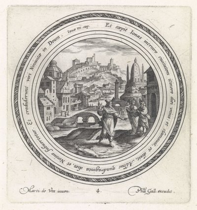 Jona forkynner i Nineve History of Jonah (serietittel) av Crispijn van de Passe (I)