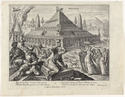 Mausoleet til Halikarnassus The Seven Wonders of the World (serietittel) av Crispijn van de Passe (I)