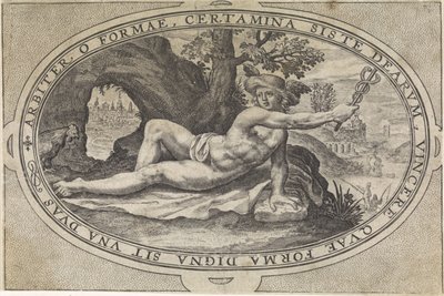 Merkur Gods and Goddesses Involved in the Judgment of Paris (serietittel) av Crispijn van de Passe (I)