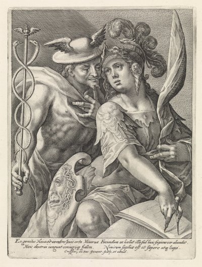 Merkur og Minerva Guder og gudinner som elskere (serietittel) av Crispijn van de Passe (I)