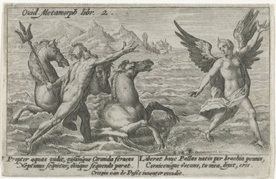 Neptun strekker seg etter Coronis Metamorphoses av Ovid (serietittel) av Crispijn van de Passe (I)