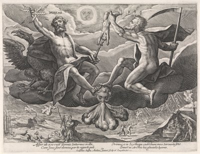 Nord vind Boreas (tittel på objekt) The Four Winds (serietittel) av Crispijn van de Passe (I)