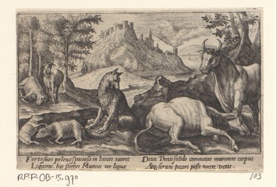 Psamathe gjør ulven til marmor Metamorphoses of Ovid (serietittel) av Crispijn van de Passe (I)