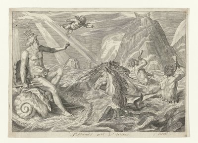 Neptunus møtt av tritoner Metamorfosen van Ovidius (serietittel) av Crispijn van de Passe (II) (attributed to)