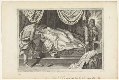 Apollo og Mercury besøker Chione Metamorfosen van Ovidius (serietittel) av Crispijn van de Passe (II)