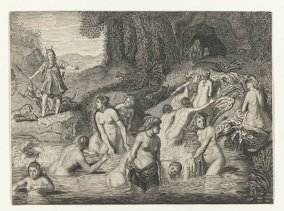 Diana gjør Actaeon til en hjort Metamorphoses of Ovid (serietittel) av Crispijn van de Passe (II)