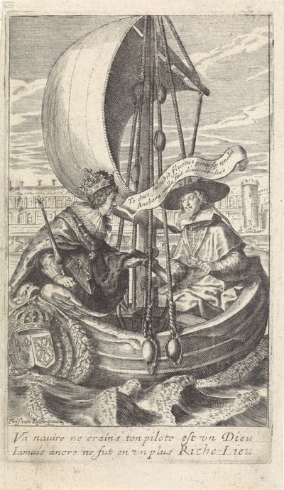 Kong Ludvig XIII og kardinal Richelieu i en lekter av Crispijn van de Passe (II)