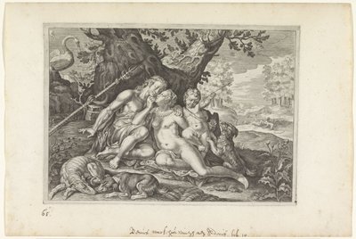 Venus advarer Adonis Metamorphoses of Ovid (serietittel) av Crispijn van de Passe (II)