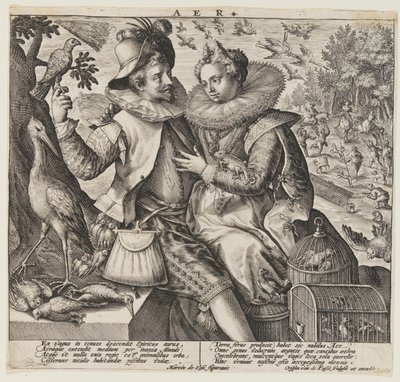 Aer (Luft), fra Elementene av Crispijn van de Passe I
