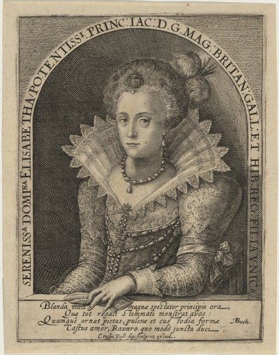 Elizabeth, prinsesse, hustru til kurfyrste Fredrik V, konge av Böhmen av Crispijn van de Passe I