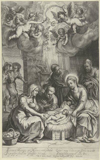 Tilbedelse av hyrdene av Crispijn van den Queborn