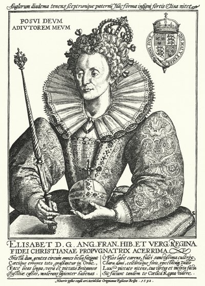 Elizabeth I, dronning av England (gravering) av Crispin I de (after) Passe