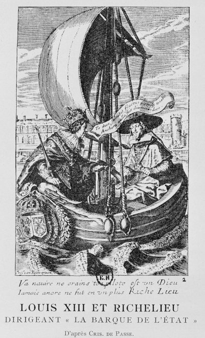 Louis XIII og Richelieu av Crispin I de (after) Passe