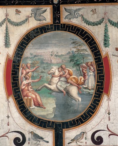Cloelia passerer Tiberen, midten av 1500-tallet. av Cristofano Gherardi