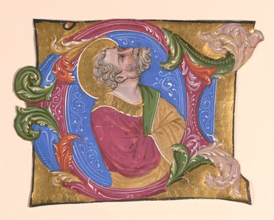 Bearded Saint in an Initial av Cristoforo Cortese
